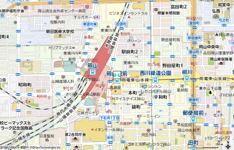 ビックコンタクト　岡山駅前店(102)付近の地図